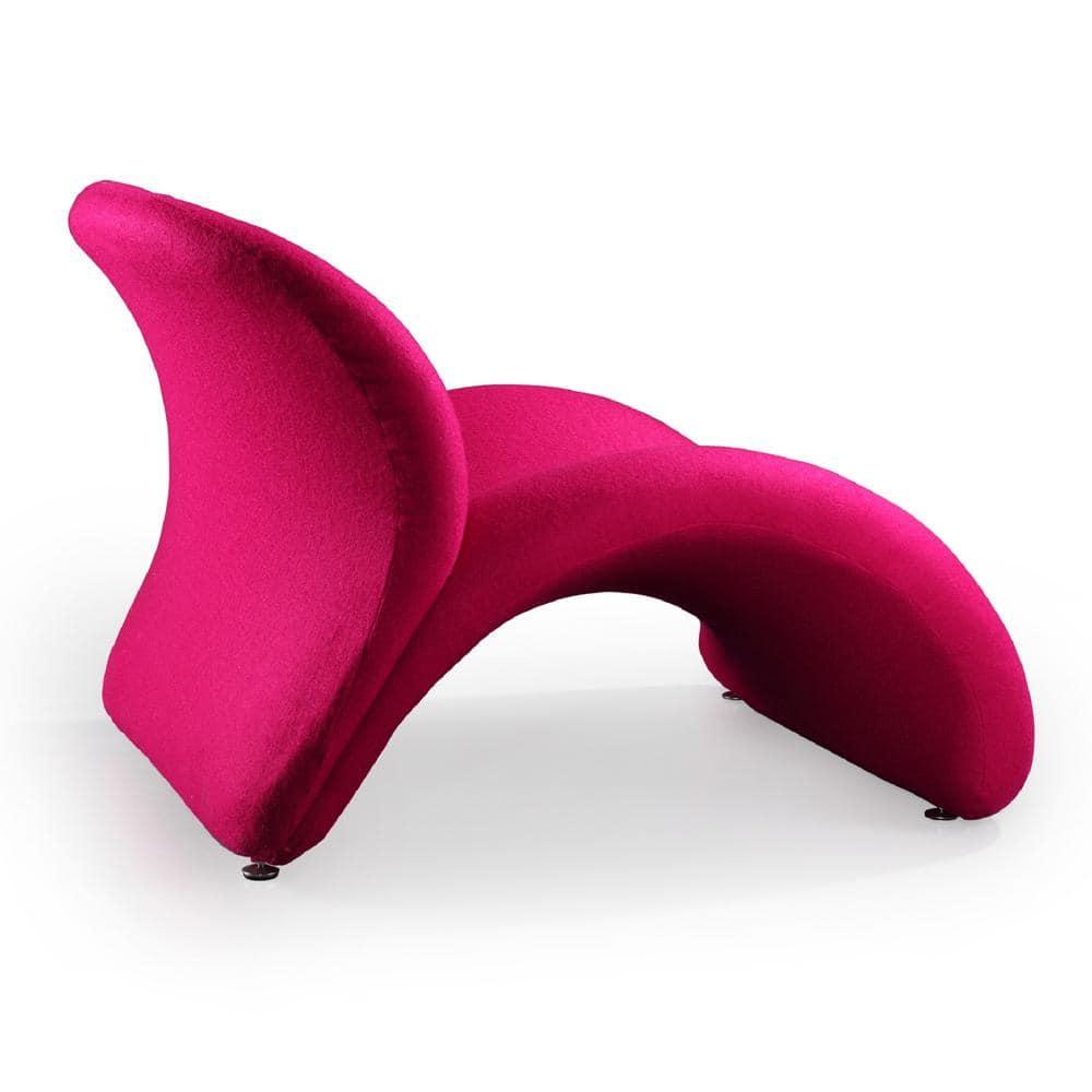 Manhattan Comfort Rosebud Wool Blend Fabric Accent Chair in Fuchsia Pink