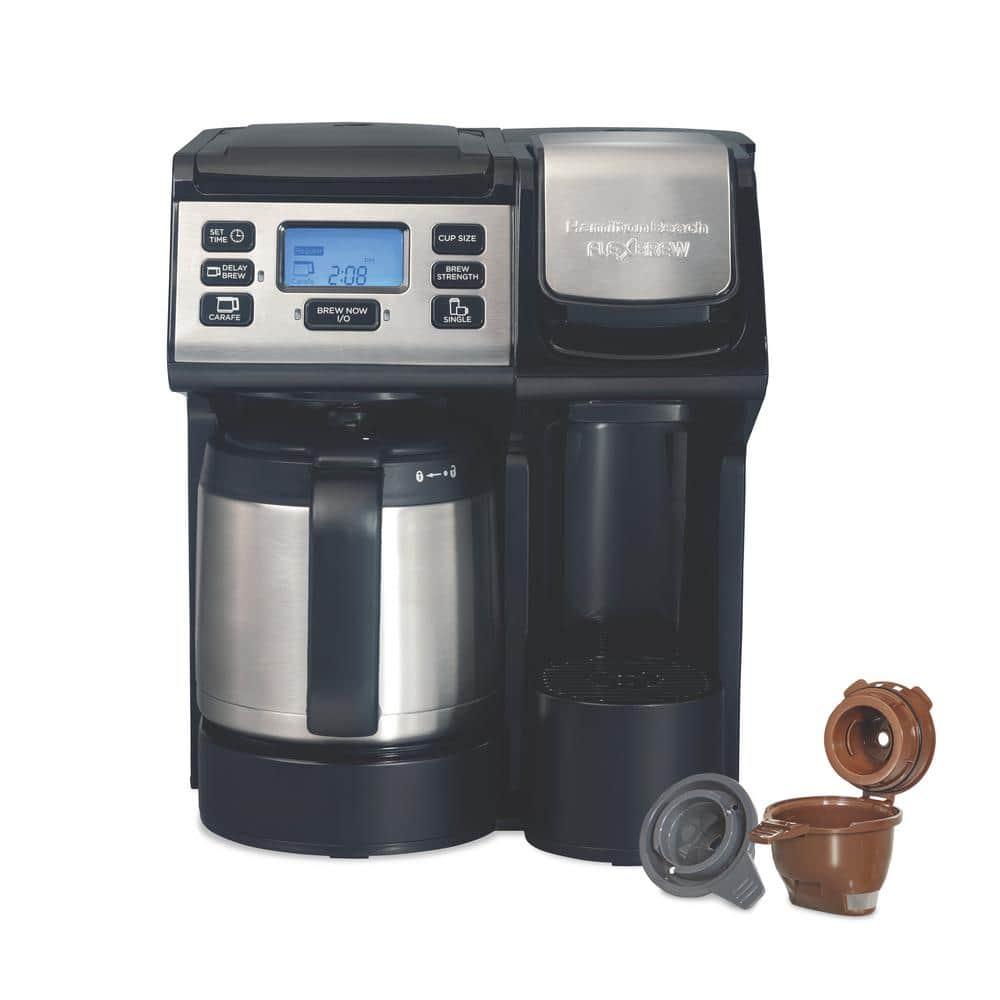 Hamilton Beach® FlexBrew® Trio 2-Way Coffee Maker, Single Serve & Full 12-Cup Pot, Compatible with K-Cup Pods or Grounds