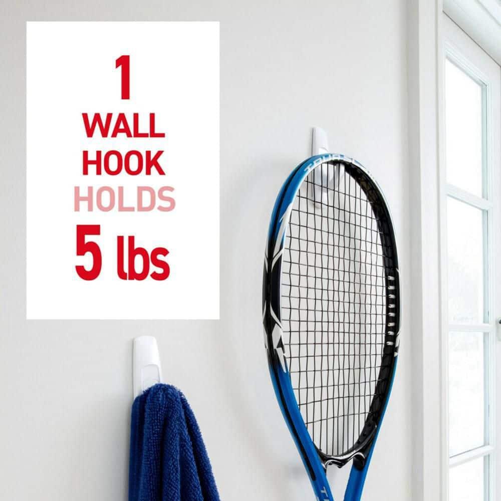 Command Large Utility Hook, White, Damage Free Decorating, 1 Hook and 2 Command Strips