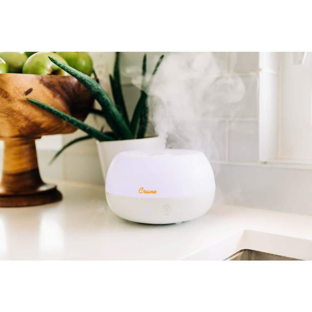 Crane USA 0.2 Gal. 2-in-1 Ultrasonic Cool Mist Humidifier & Aroma Diffuser for Small Rooms