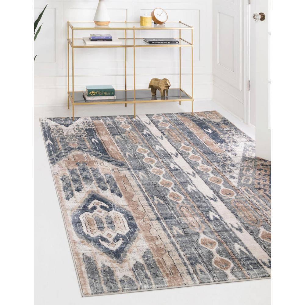 Unique Loom Portland Collection Area Rug - Orford (10'  x 14' 1" Rectangle Navy Blue/Blue)