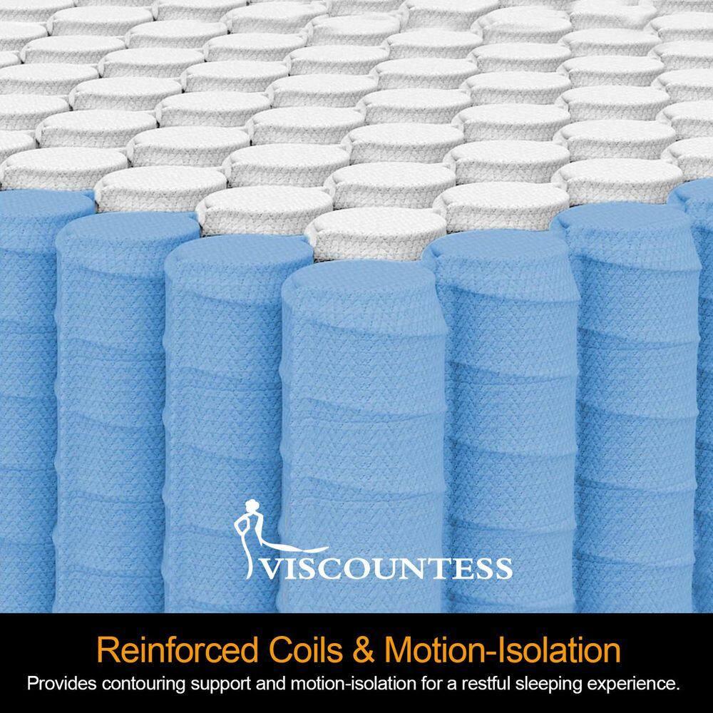 Queen Mattress, Hybrid Mattresses 10 Inch Euro Top Medium Firm for Back & Lumbar Support, 100 Night Trial, Individual Pocket Spring Bed for Motion Isolation & Pressure Relief Black