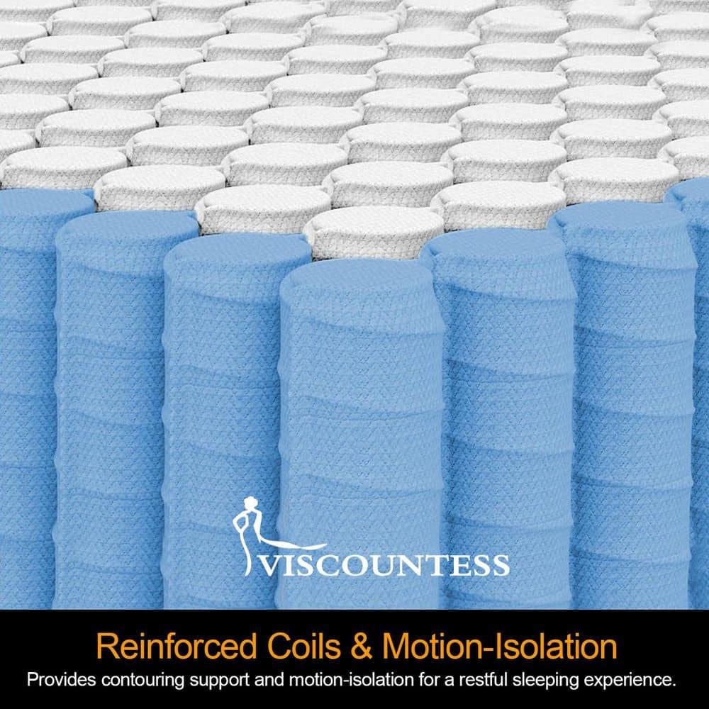 Queen Mattress, Hybrid Mattresses 10 Inch Euro Top Medium Firm for Back & Lumbar Support, 100 Night Trial, Individual Pocket Spring Bed for Motion Isolation & Pressure Relief Black