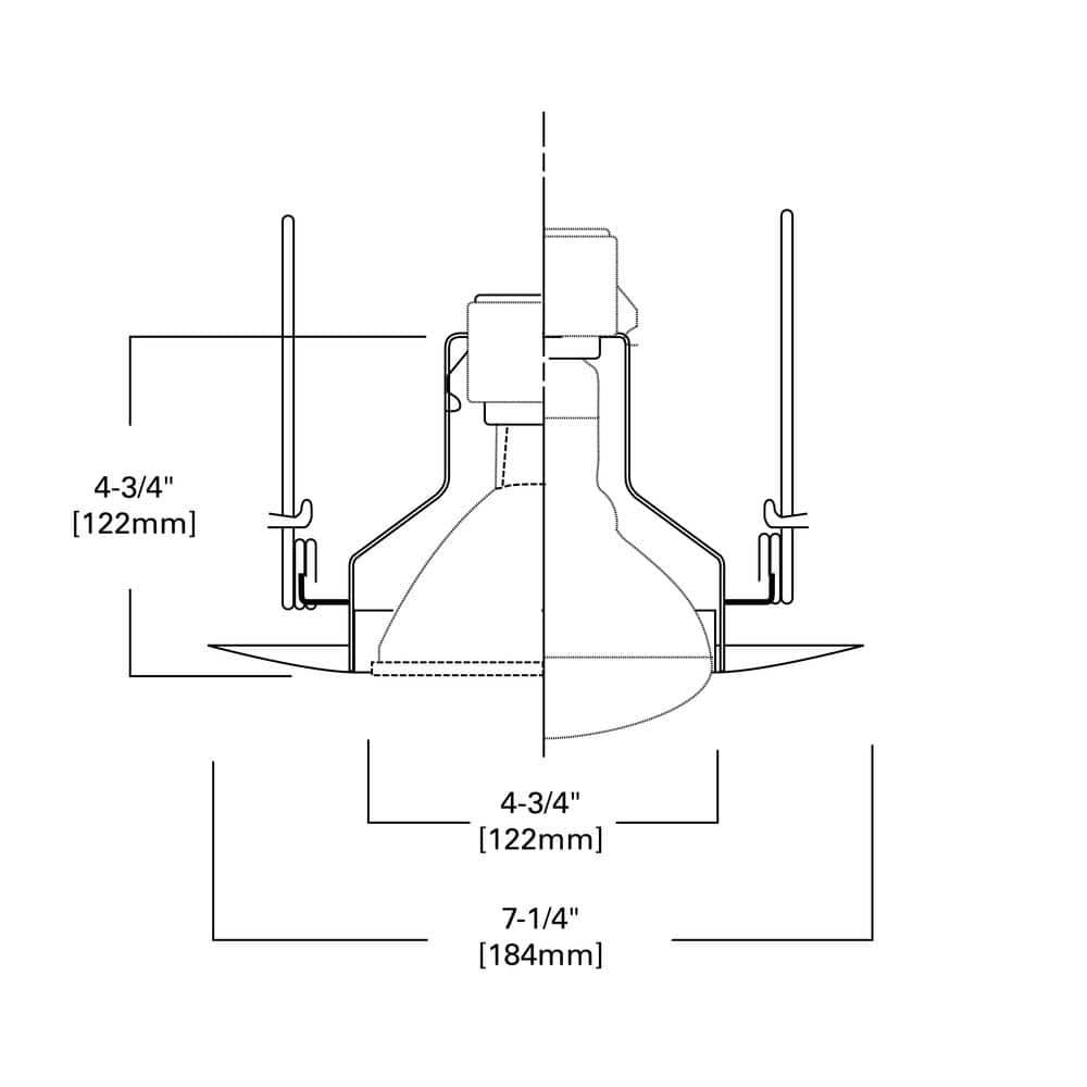 6'' White Open Recessed Trim