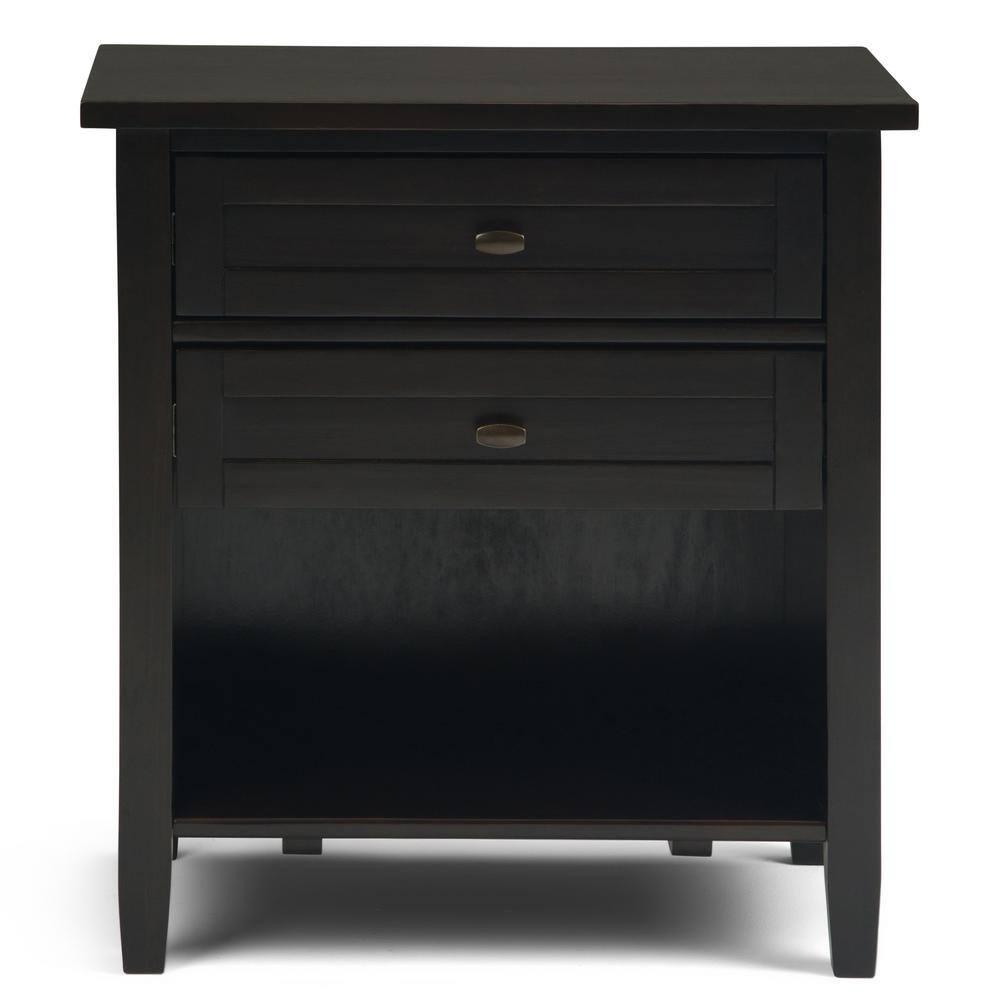 Simpli Home Warm Shaker 24"W Solid Wood Bedside Table with Two Drawers
