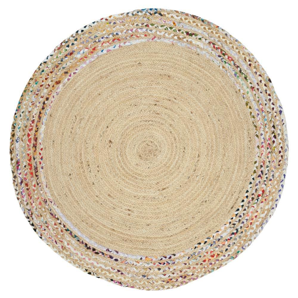 Cape Cod CAP207 Hand Woven Area Rug - Ivory/Light Beige - 4' Round - Safavieh.