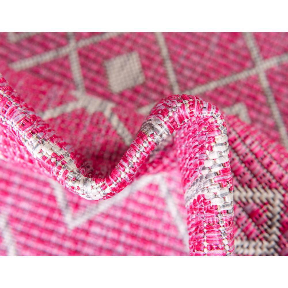 Unique Loom 7' 1 x 10' 0 Rectangle Indoor/Outdoor Trellis Fuschia Area Rug