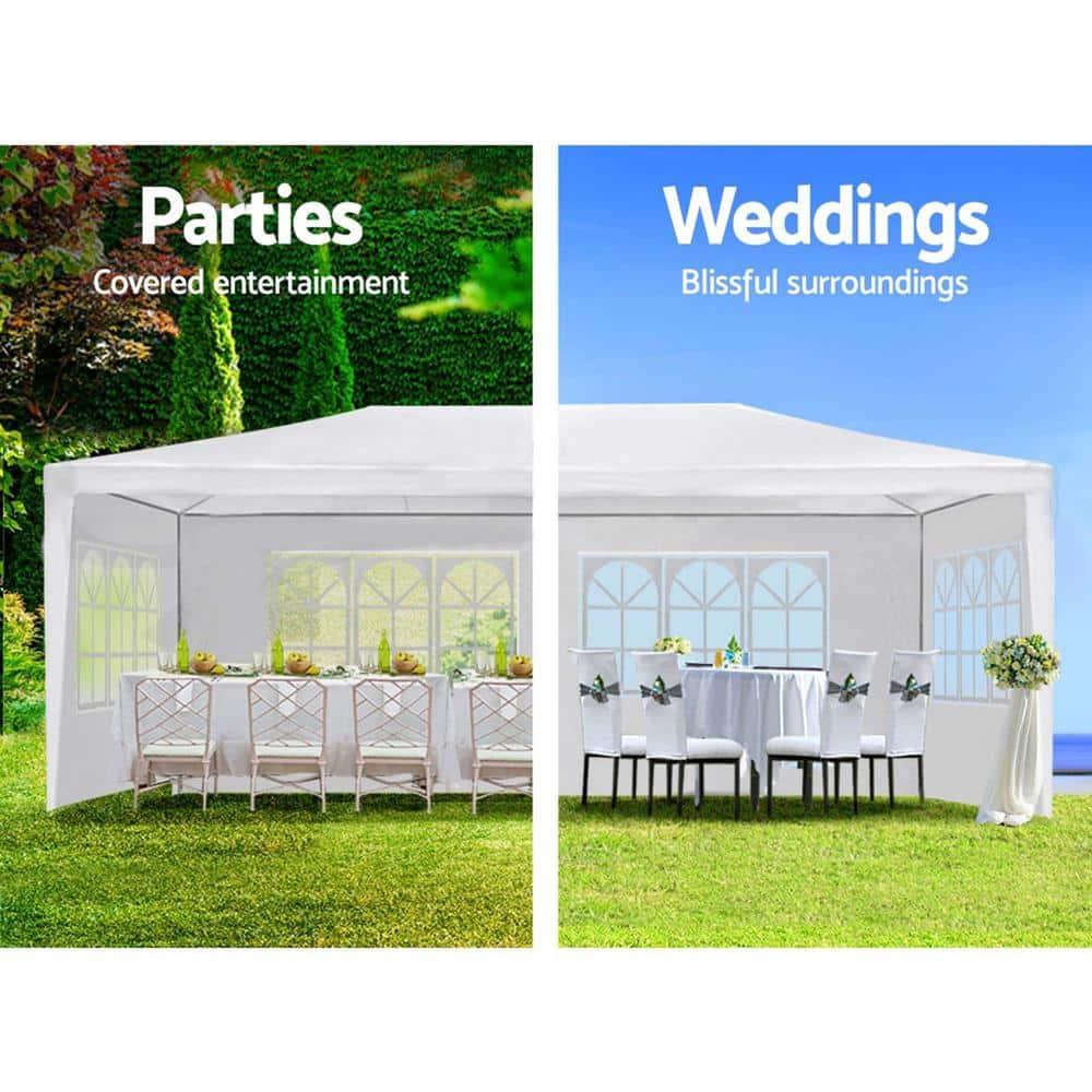 10 ft. x 30 ft. White Wedding Party Canopy Tent Outdoor Gazebo with 8 Removable Sidewalls