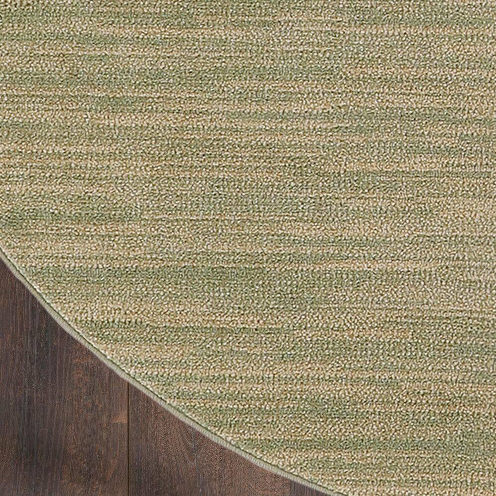 Nourison Essentials Solid Indoor/Outdoor Area Rug Green Gold 8'xRound