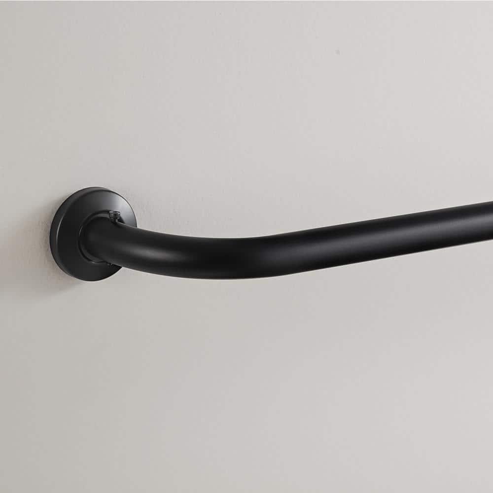 Eclipse Barnes 1" Blackout Wrap Curtain Rod, 28-48", Matte Black