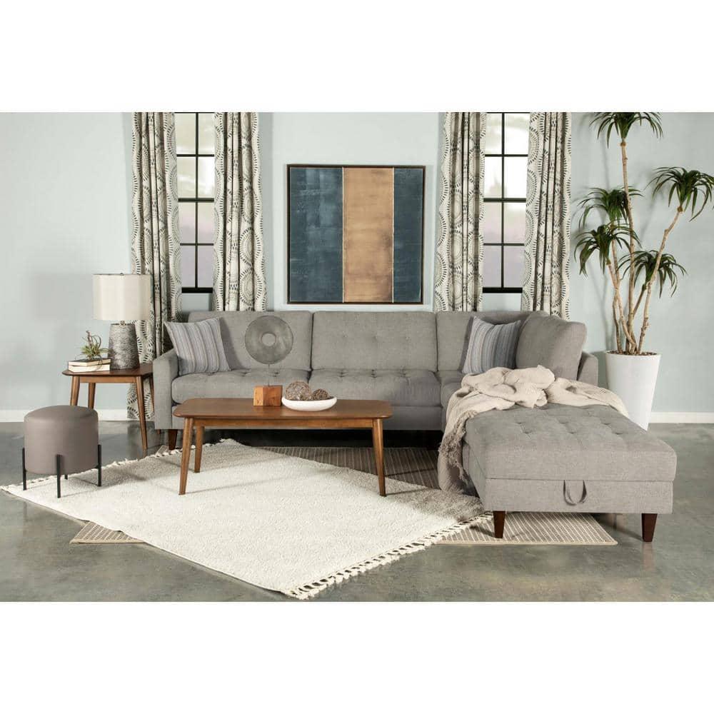 Barton Upholstered Tufted Ottoman Toast and Brown