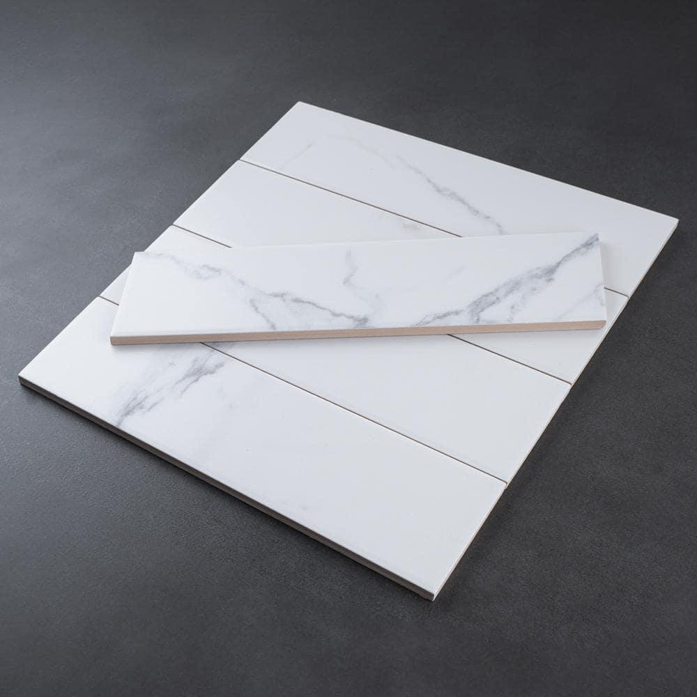 Supreme Tile Paloma Calacatta 2.95 in. X 11.81 in. Ceramic Subway Wall Tile