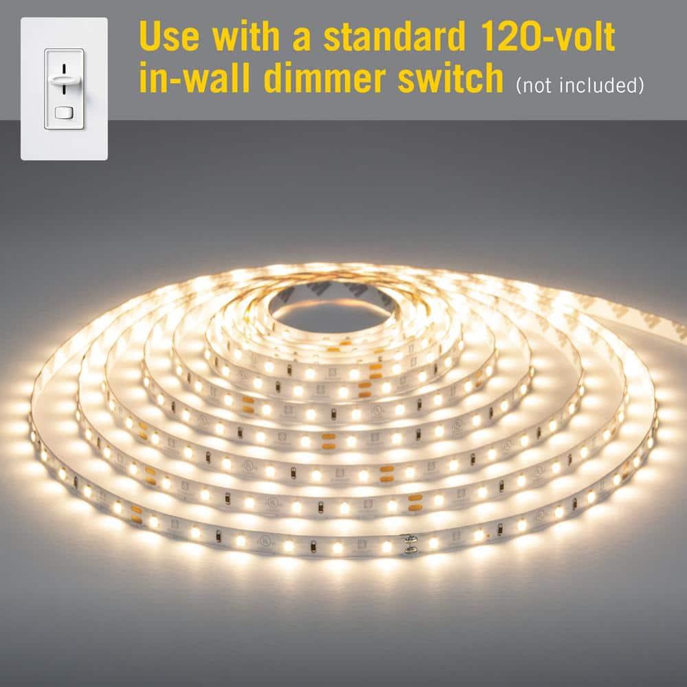 RibbonFlex Home 24V AC Dimmable White LED Strip Light Kit, 3000K