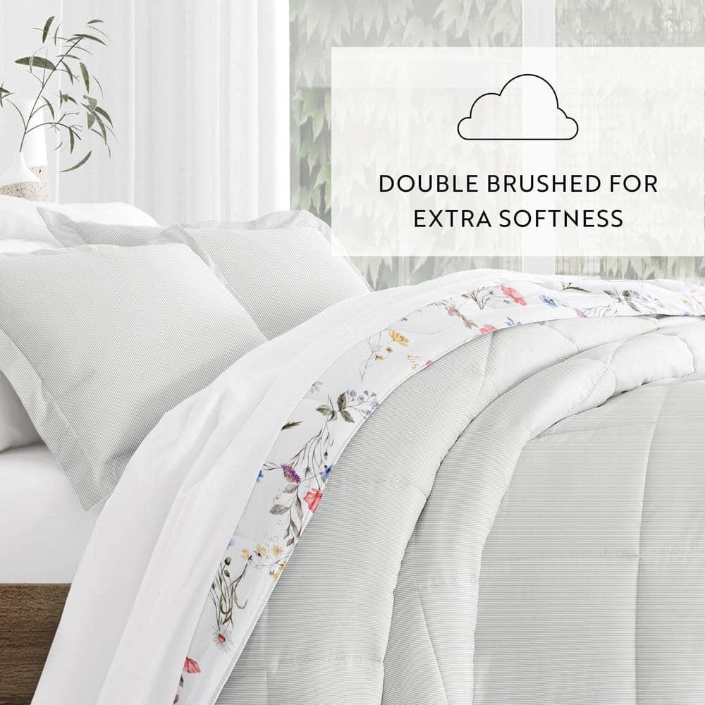 Becky Cameron Down-Alternative Comforter Set in Meadow Floral Stripe