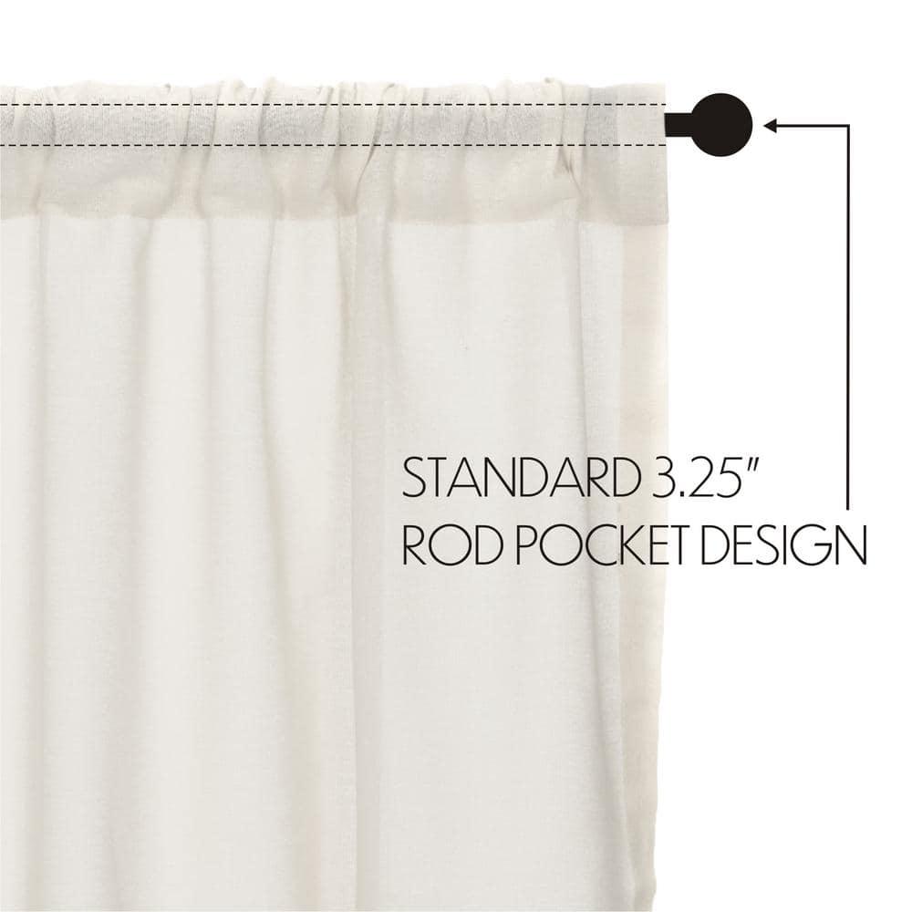 VHC Brands Tobacco Cloth Fringe Curtains Tier Set, L24xW36, Antique White
