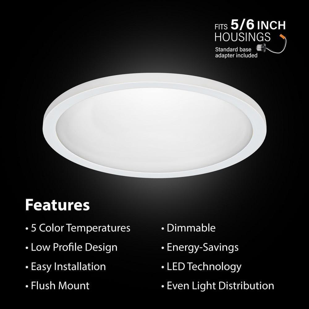 Feit Electric White 5/6 in. W LED Retrofit Recessed Lighting 10.5 W
