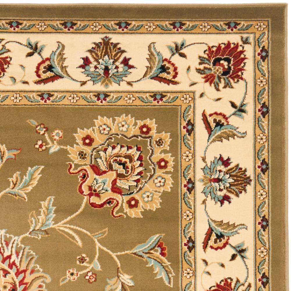 Lyndhurst LNH555 Power Loomed Area Rug - Green/Ivory - 4'x6' - Safavieh