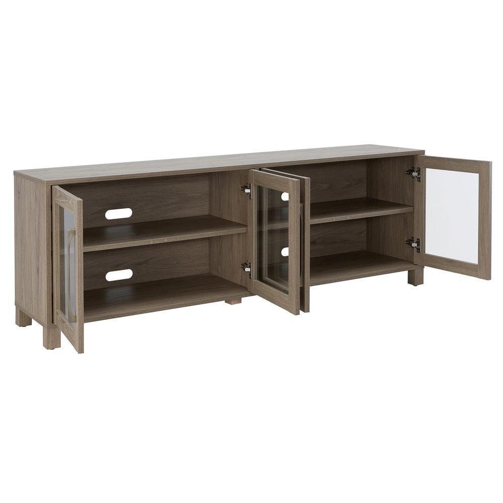 Evelyn&Zoe Quincy Rectangular TV Stand for TV's up to 75", Antiqued Gray