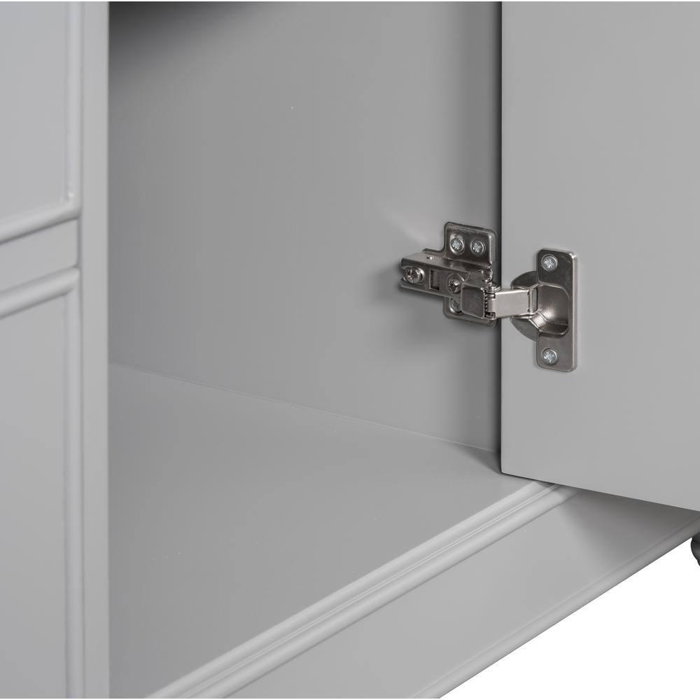 36 in. Gray Solid Wood Freestanding Bath Vanity Cabinet