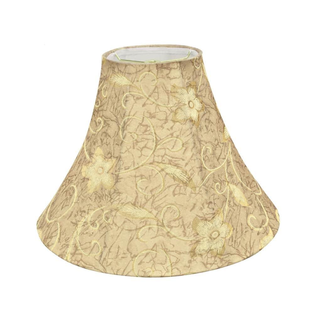 Aspen Creative 30084 Transitional Bell Shape Spider Construction Lamp Shade in Brown, 16" wide (6" x 16" x 12")