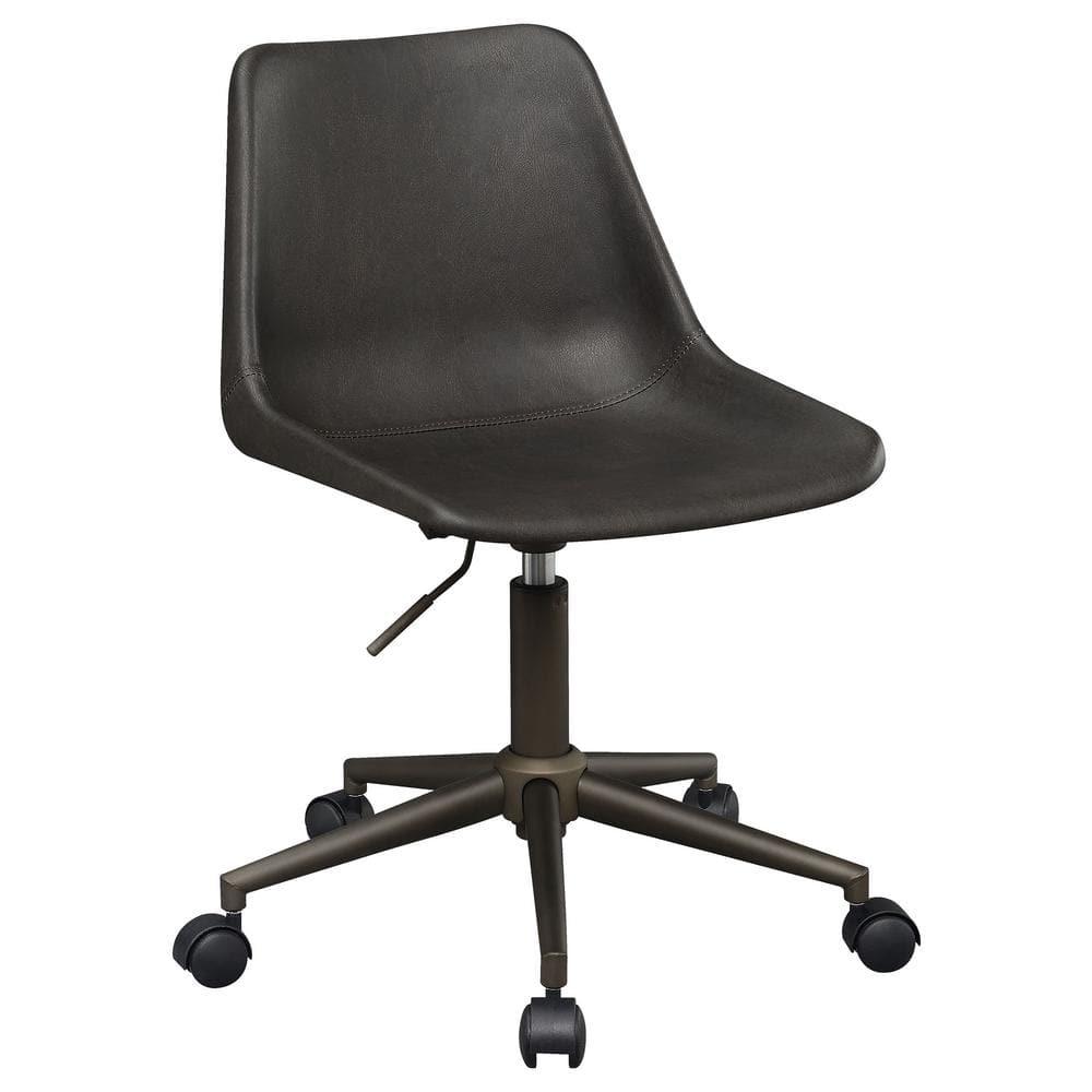 Adjustable Height Casters Brown and Rustic Taupe Office Chair 18" W x 22" D x 30-34.5" H 803378