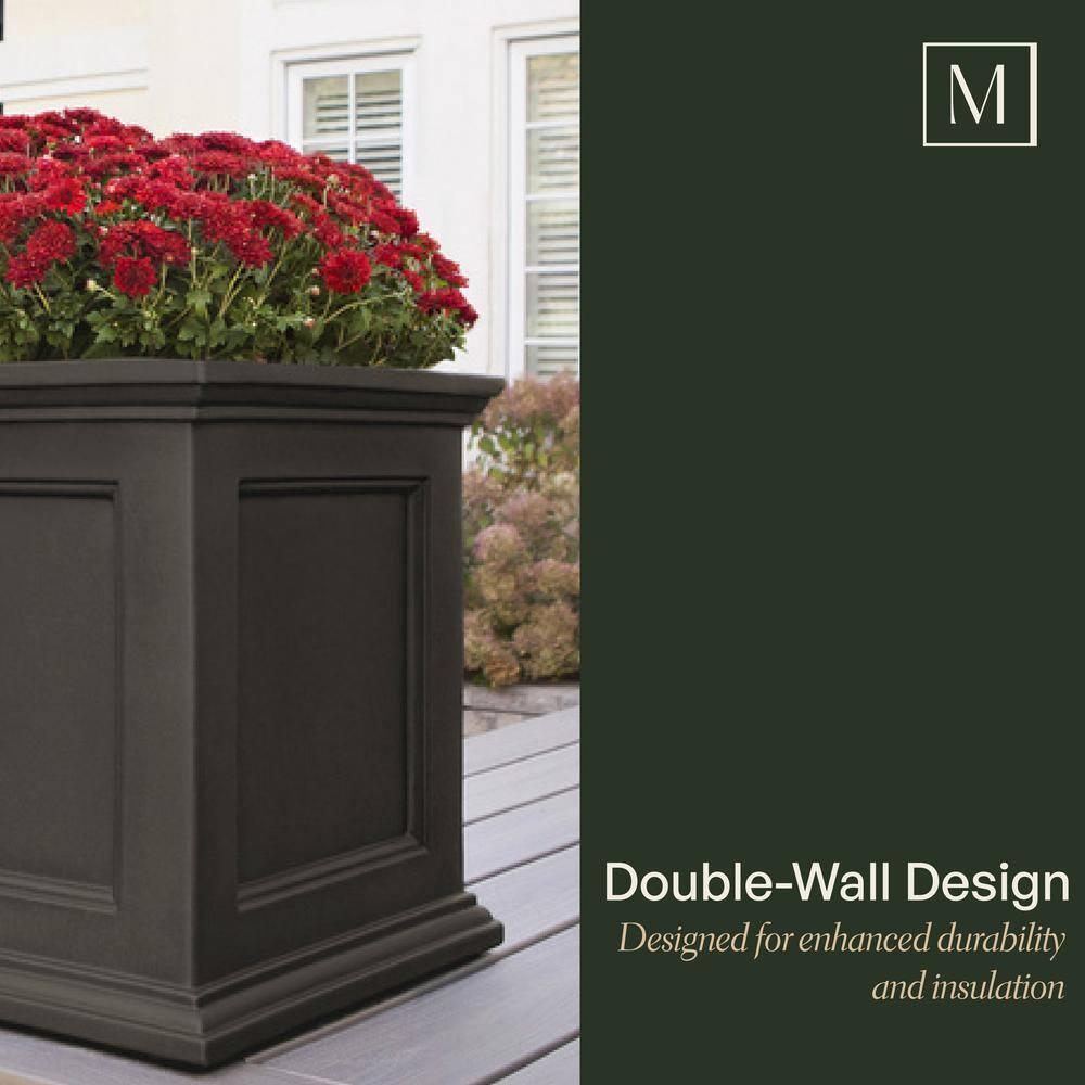 Mayne Fairfield 20" x 20" x 20" Square White Self Watering Plastic Planter