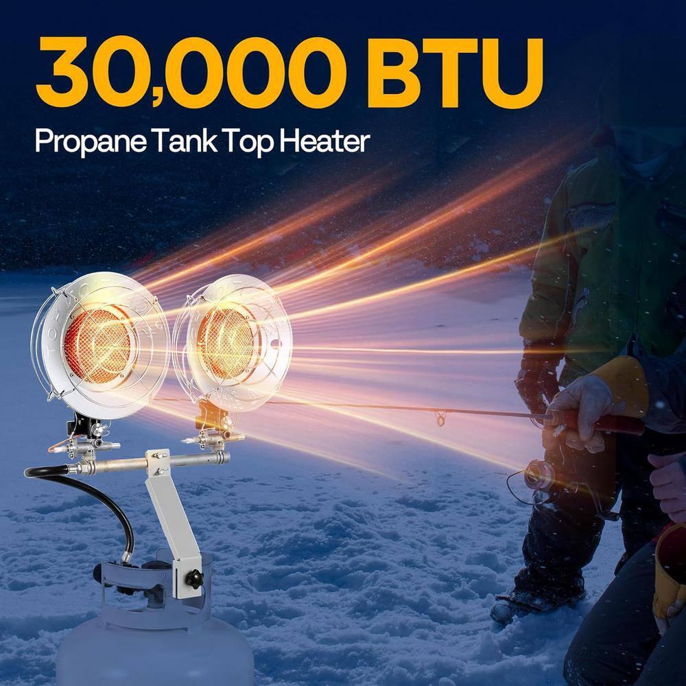 VIVOHOME 30000 BTU Propane Tank Top Portable Patio Heater with Double Head