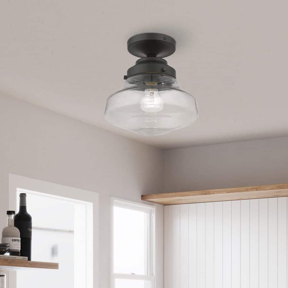 Livex Lighting Avondale 1 - Light Semi-Flush Mount in  Black