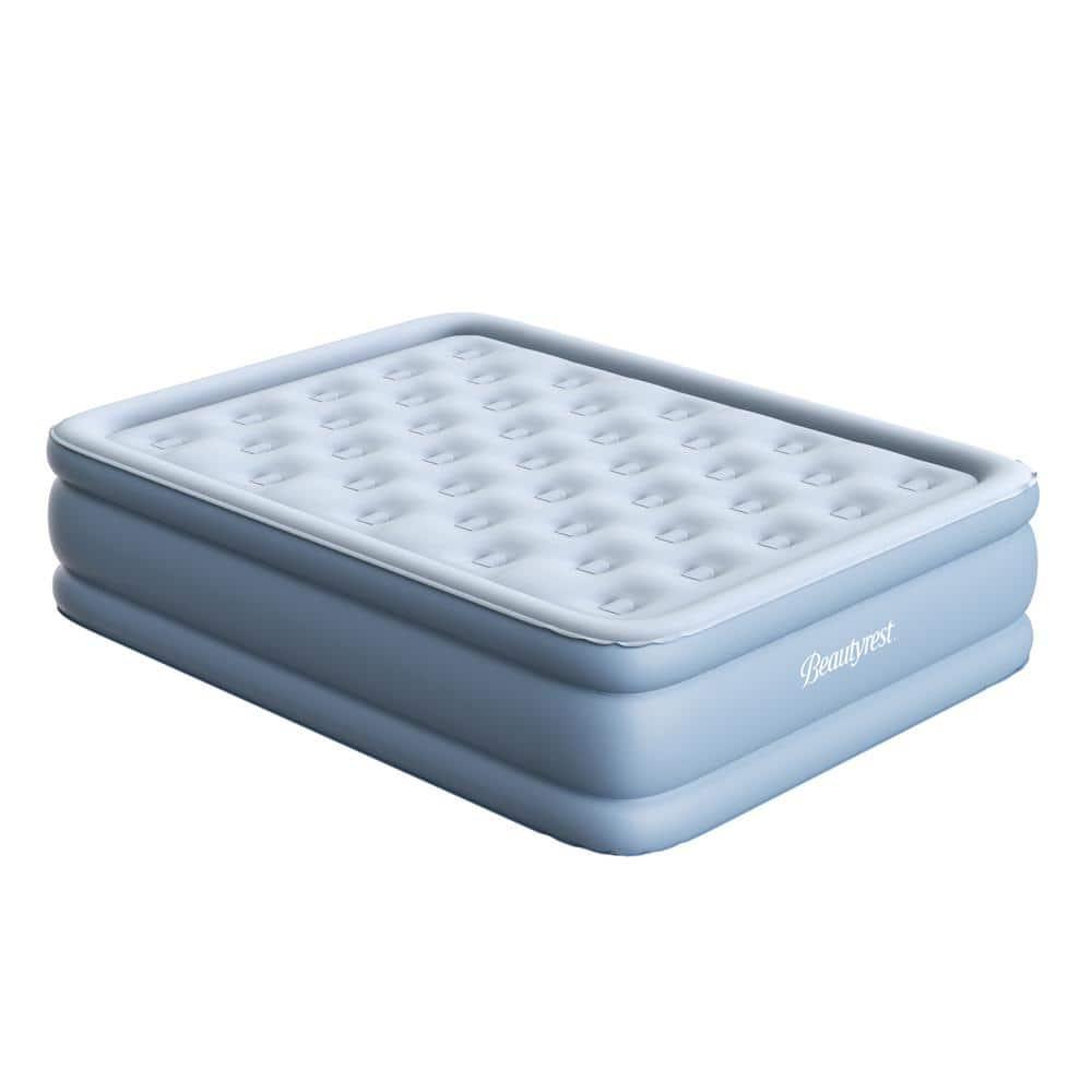 Beautyrest Raised Queen Air Mattress with Pump and Velveteen Surface