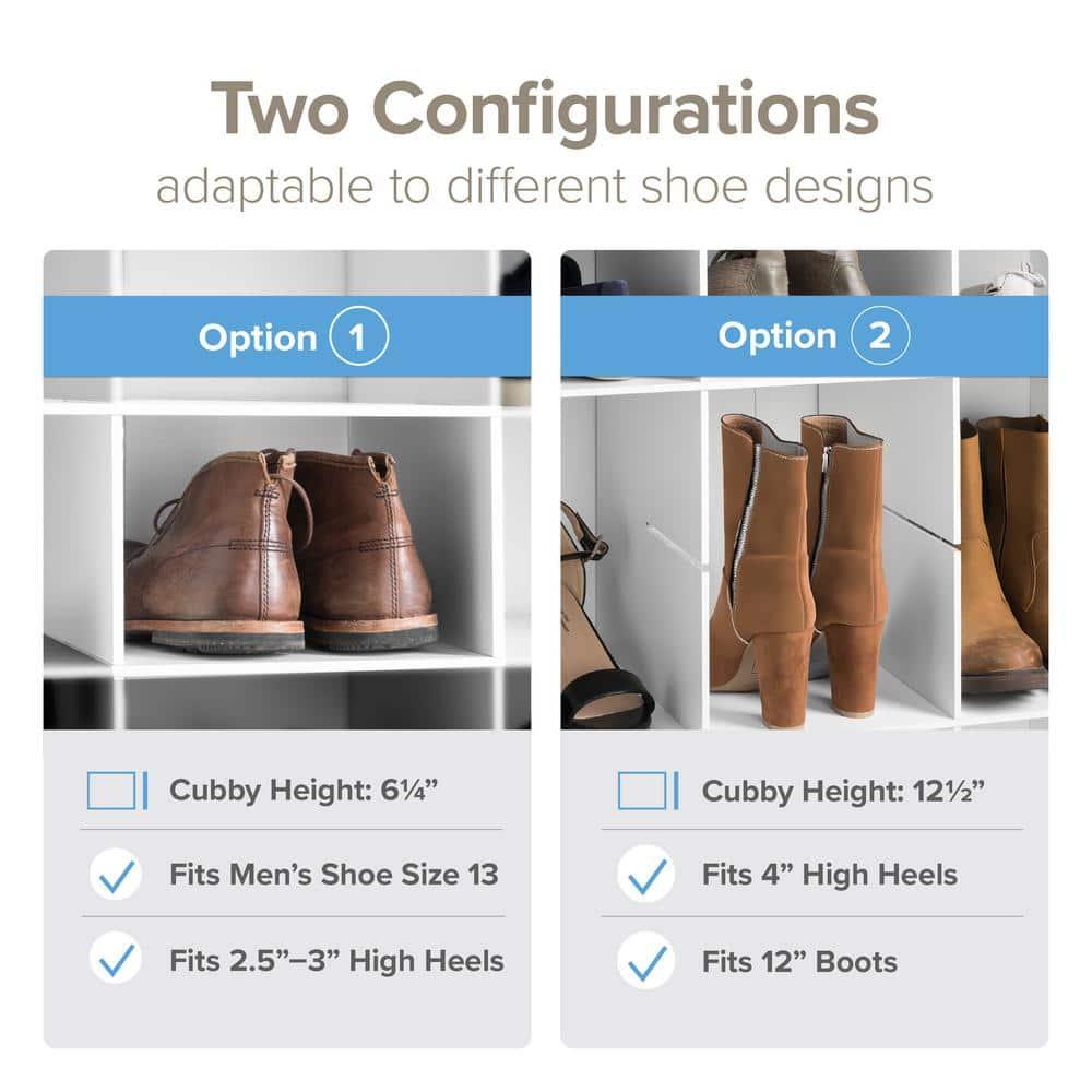 Prepac White Tall Storage Cabinet, Shoe Cabinet, Cube Storage Organizer with 40 Shoe Cubbies 13"D x 39.5" W x 72.5" H, WUSG-0011-1