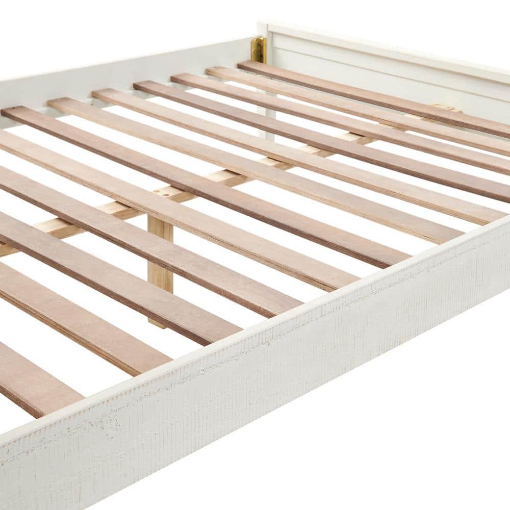 Alaterre Furniture Windsor Panel Wood Full Bed, Driftwood White