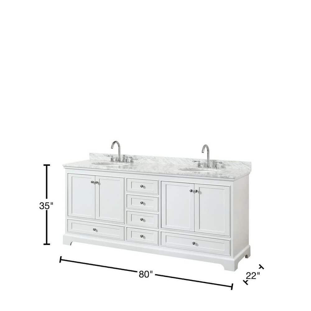 Deborah 80'' Double Bathroom Vanity with Marble Top