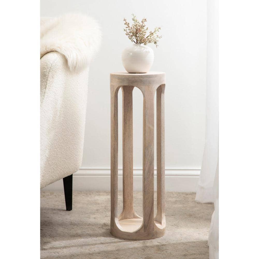 Kate and Laurel Dahl Round Wood Drink Table, 8x8x23, White