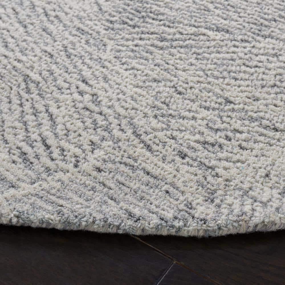 Adirondack ADR113 Machine Made Indoor Area Rug - Ivory/Silver - 4' Round - Safavieh