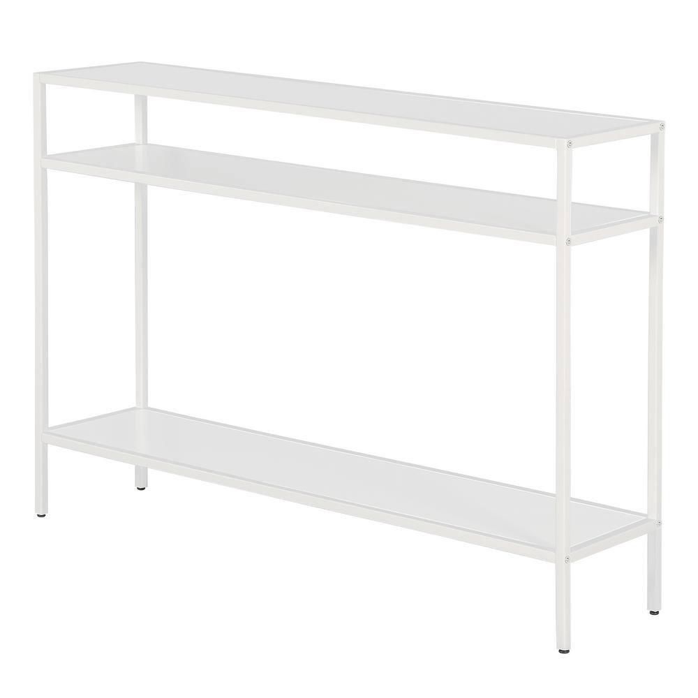 42 Inches Matte White Metal Console Table - Henn&Hart