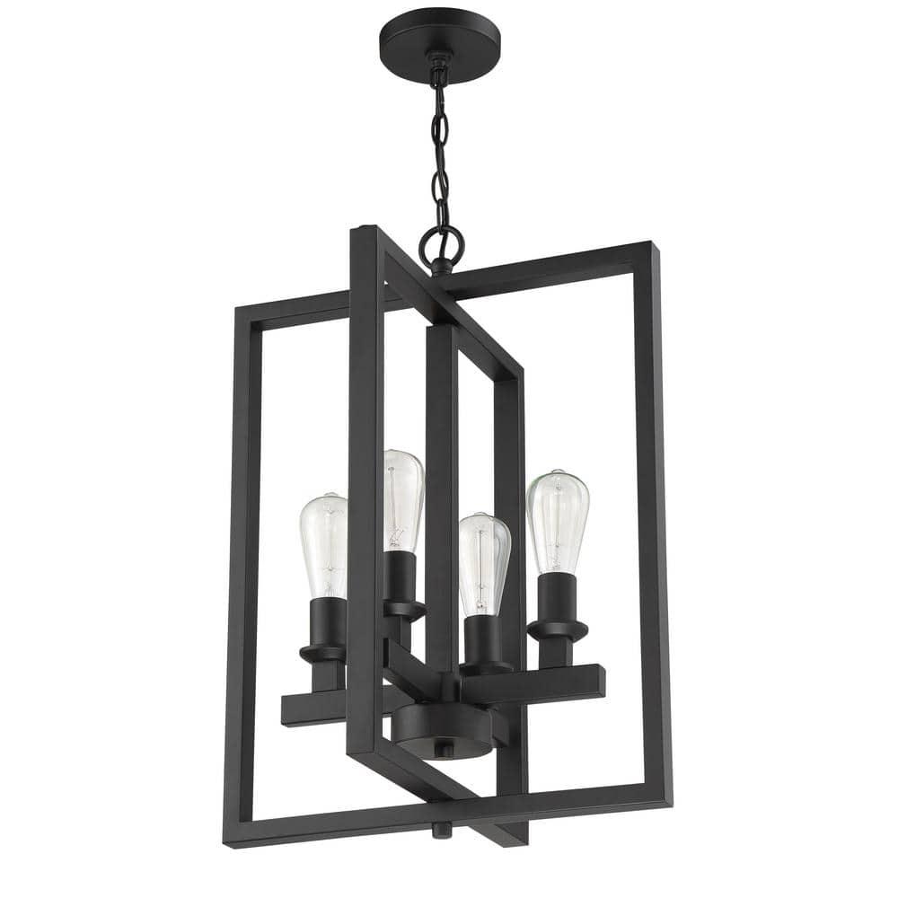 53134-FB-Craftmade Lighting-Chicago - Four Light Foyer in Transitional Style - 18 inches wide by 25.5 inches high-Flat Black Finish    -Traditional