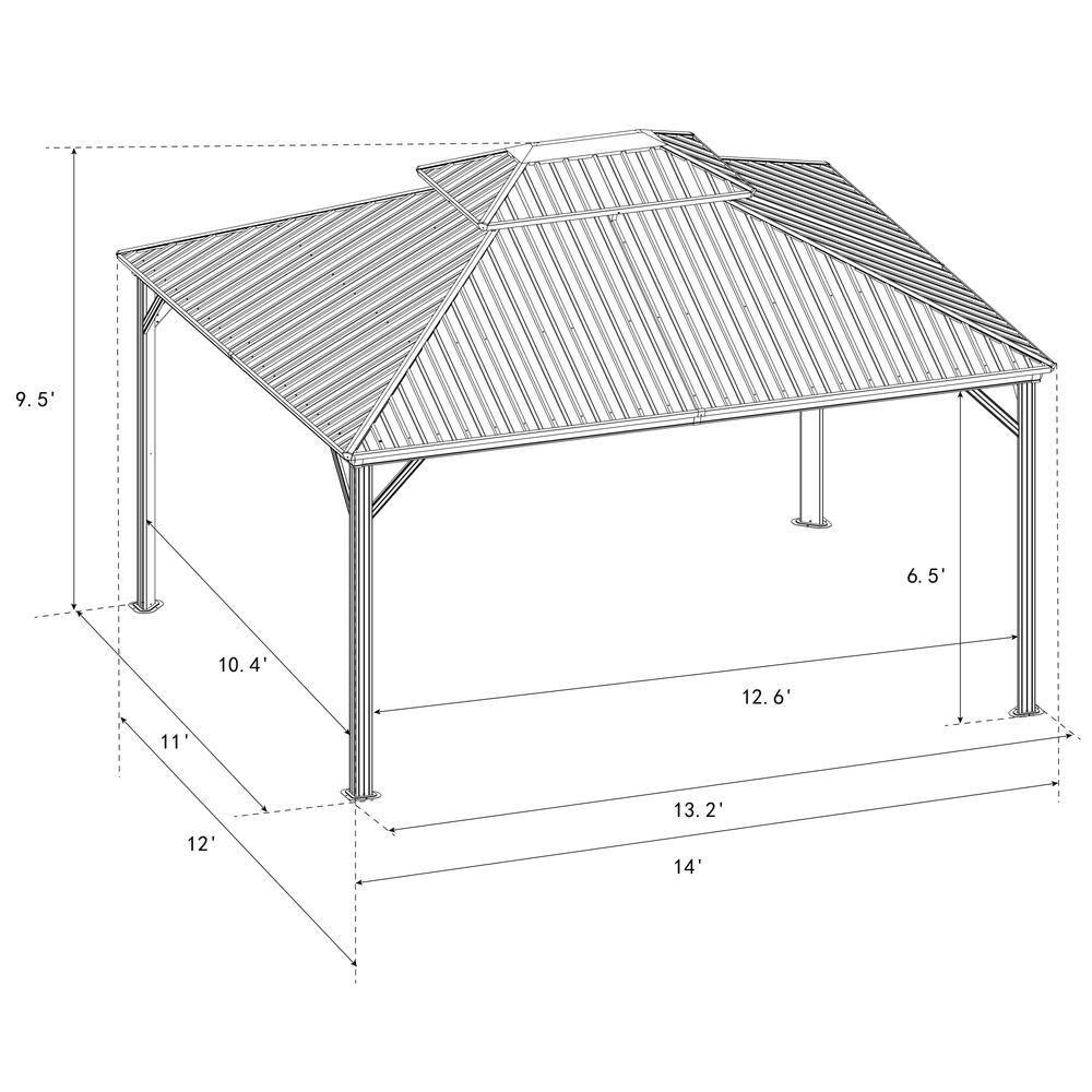 Kozyard Kozyard Caesar Gray Double Roof Hardtop Gazebo with Privacy Curtain and Mosquito Netting