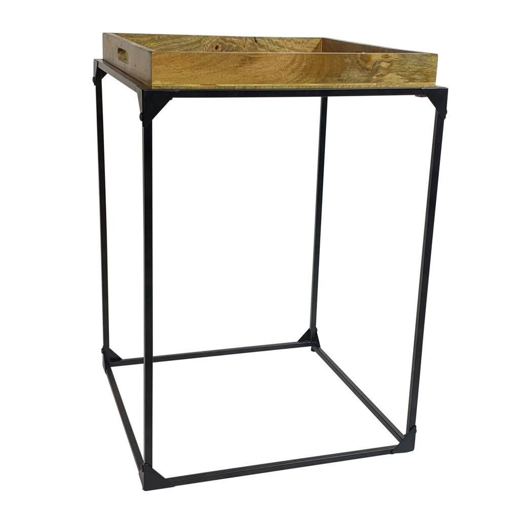 Carolina Living Cooper Tray Table - Inlay Natural - Black