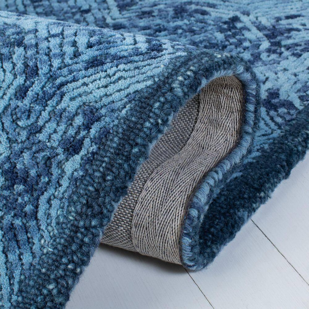 Ikat IKT506 Hand Tufted Accent Rug - Dark Blue - 3'x5' - Safavieh