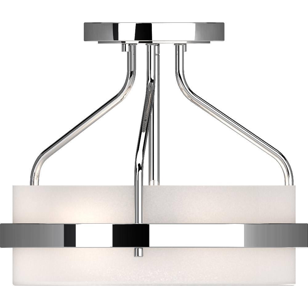 Volume Lighting 4743 Emery 2 Light 13" Wide Semi-Flush Ceiling Fixture - Chrome