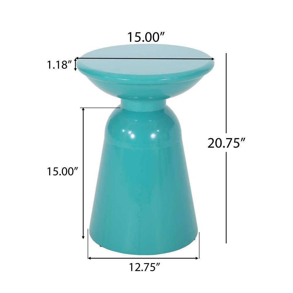 Aston Metal Outdoor Side Table, Teal