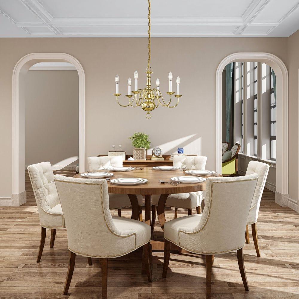 Livex Williamsburgh Chandelier in Polished Brass