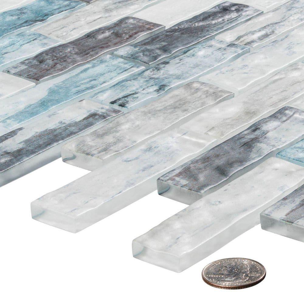 Giovan 1" x 4" Glass Brick Joint Mosaic Shower Walls, Kitchen Backsplash and Floor Tile