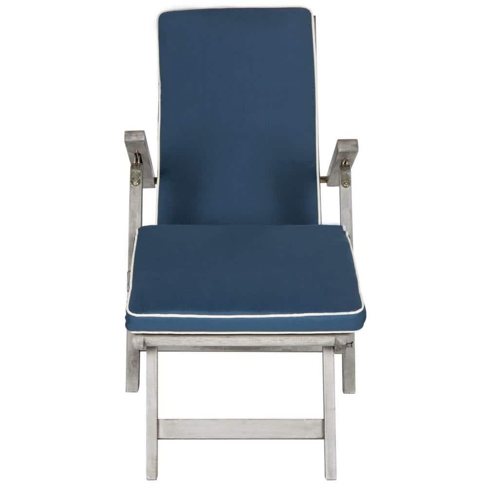Palmdale Lounge Chair - Outdoor - PAT7015 - Grey/Navy -Safavieh