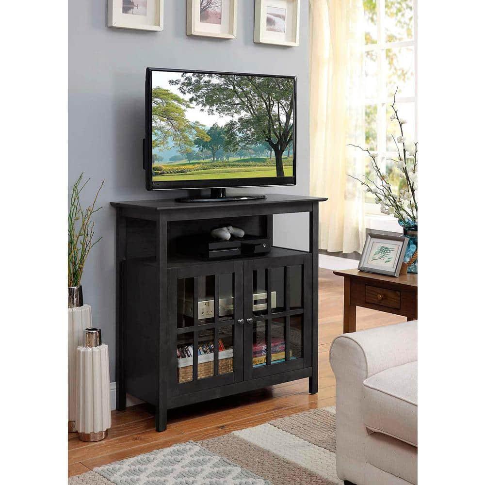 Convenience Concepts Big Sur Highboy TV Stand with Storage Cabinets for TVs up to 40 Inches, Weathered Gray