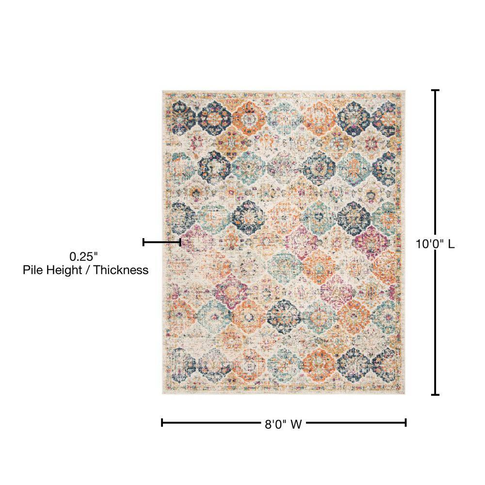 Madison MAD611 Power Loomed Indoor Area Rug - Cream/Multi - 8'x10' - Safavieh