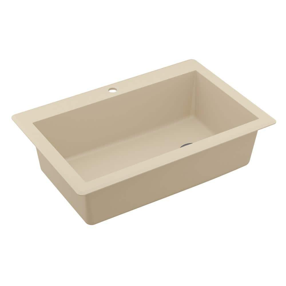 Karran Karran Drop-in Quartz Composite 33'' X 22'' 1-Hole Single Bowl Kitchen Sink QT-670-BI