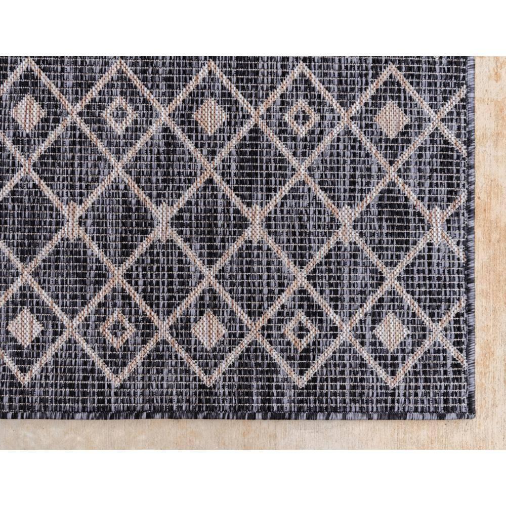 Charcoal Gray Trellis 6' x 9' Synthetic Outdoor Rug