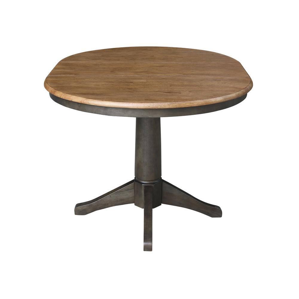 International Concepts 36" round top ped table with 12" leaf - 30.1"h - dining height