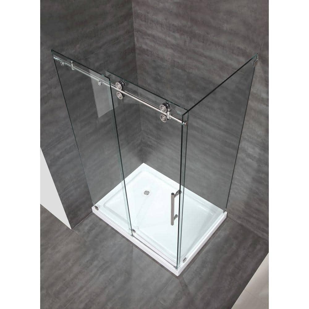 Aston SEN979-CH-48-10 48 in. Frameless Sliding Shower Enclosure, Chrome Hardware